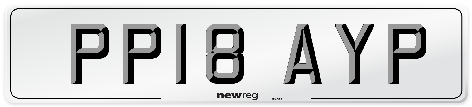 PP18 AYP Number Plate from New Reg